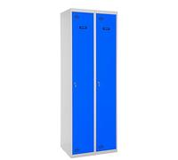 Simon Rack SIMONLOCKER Prof. Mon. Single 2/2 300 (600) GR/AZ Taquilla Vestuario Metálica, 2 Puertas, Montada, 1800x600x500 mm, Metal, Gris/Azul, 1800x600x500