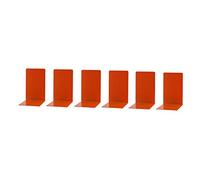Simon Rack Sujetalibros, Sujeta Libros Estanteria Metálicos, 160x120x120, 6 Unidades, Soporte Libros, Naranja