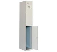 Simon Rack Taquilla Vestuario Metálica, 2 Puerta, Incluye Llave, 1800x300x500 mm, MONTADA, Gris - Simonlocker
