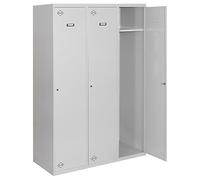 Simon Rack Taquilla Vestuario Metálica, 3 Puerta, Incluye Llave, Profesional, 1800x900x500 mm, MONTADA, Gris - Simonlocker