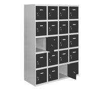 Simon Rack Taquilla Vestuario Metálica, 4 Módulos 20 Puertas, Incluye Llave, 1800x1200x500 mm, MONTADA, Gris/Antracita - Simonlocker