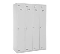 Simon Rack Taquilla Vestuario Metálica, 4 Puertas, Montada, 1800x1200x500 mm, Metal, Gris/Gris, 1800x1200x500