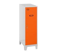 Simon Rack Taquilla Vestuario Pequeña 1015x300x500 mm - Simonlocker | Incluye Pies, Pintura anticorrosión, Ranura de ventilación y etiquetador, Gris/Naranja