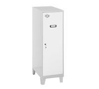Simon Rack Taquilla Vestuario Pequeña 1015x400x500 mm - Simonlocker | Incluye Pies, Pintura anticorrosión, Ranura de ventilación y etiquetador, Gris/Blanco