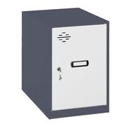 Simon Rack Taquilla Vestuario Pequeña 475x300x500 mm - Simonlocker | Incluye 2 Llaves, Pintura anticorrosión, Ranura de ventilación y etiquetador, Antracita/Blanco