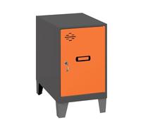 Simon Rack Taquilla Vestuario Pequeña 575x300x500 mm - Simonlocker | Incluye Pies, Pintura anticorrosión, Ranura de ventilación y etiquetador, Antracita/Naranja