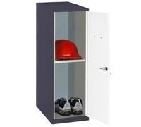 Simon Rack Taquilla Vestuario Pequeña 915x300x500 mm - Simonlocker | Incluye Bandeja, Pintura anticorrosión, Ranura de ventilación y etiquetador, Antracita/Blanco