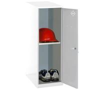 Simon Rack Taquilla Vestuario Pequeña 915x400x500 mm - Simonlocker | Incluye Bandeja, Pintura anticorrosión, Ranura de ventilación y etiquetador, Blanco/Gris