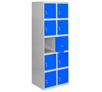 Simon Rack Taquillas Vestuario Metálica 10 Puertas 1800x600x500 Gris/Azul, Metal