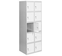 Simon Rack Taquillas Vestuario Metálica 10 Puertas 1800x600x500 Gris/Blanco, Metal