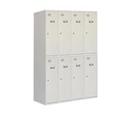 Simon Rack Taquillas Vestuario Metálica, 1800x1600x500 mm, 2 Puertas, 4 Módulos, Incluye Llave, Gris - Simonlocker
