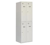 Simon Rack Taquillas Vestuario Metálica, 1800x600x500 mm, 2 Puertas, 2 Módulos, Incluye Llave, Gris - Simonlocker