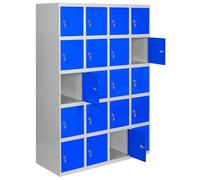 Simon Rack Taquillas Vestuario Metálica 20 Puertas 1800x1200x500 Gris/Azul, Metal