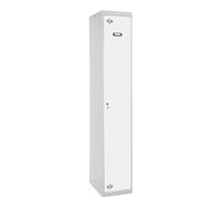 Simon Rack Taquillas Vestuario Metalicas, 1 Puerta, Incluye Llave, Profesional, 1800x300x500 mm, Gris/Blanco - Simonlocker