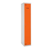 Simon Rack Taquillas Vestuario Metalicas, 1 Puerta, Incluye Llave, Profesional, 1800x400x500 mm, Gris/Naranja - Simonlocker