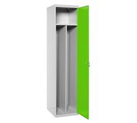 Simon Rack Taquillas Vestuario Metalicas, 1 Puerta, Incluye Llave, Profesional, Doble Compartimento, 1800x500x500 mm, Gris/Verde - Simonlocker