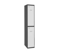 Simon Rack Taquillas Vestuario Metalicas, 2 Puerta, Incluye Llave, 1800x400x500 mm, Antracita/Blanco - Simonlocker