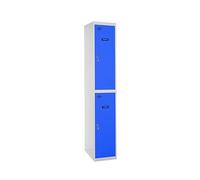 Simon Rack Taquillas Vestuario Metalicas, 2 Puerta, Incluye Llave, 1800x400x500 mm, Gris/Azul - Simonlocker