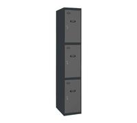 Simon Rack Taquillas Vestuario Metalicas, 3 Puerta, Incluye Llave, 1800x300x500 mm, Antracita - Simonlocker