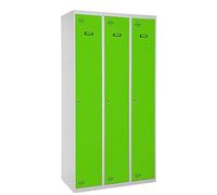 Simon Rack Taquillas Vestuario Metalicas, 3 Puerta, Incluye Llave, Profesional, 1800x900x500 mm, Gris/Verde - Simonlocker