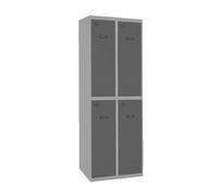 Simon Rack Taquillas Vestuario Metalica, 4 Puerta, Incluye Llave, 1800x600x500 mm, Gris/Antracita - Simonlocker
