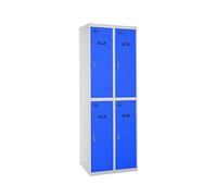 Simon Rack Taquillas Vestuario Metalicas, 4 Puerta, Incluye Llave, 1800x600x500 mm, Gris/Azul - Simonlocker