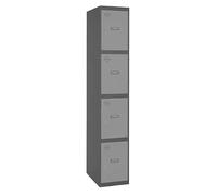 Simon Rack Taquillas Vestuario Metalicas, 4 Puertas, Incluye Llave, 1800x300x500 mm, Antracita/Gris - Simonlocker