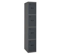 Simon Rack Taquillas Vestuario Metalicas, 4 Puertas, Incluye Llave, 1800x300x500 mm, Antracita - Simonlocker