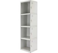 Simon Rack Taquillas Vestuario Metálicas, 4 Puertas, Incluye Llave, 1800x300x500 mm, Gris - Simonlocker