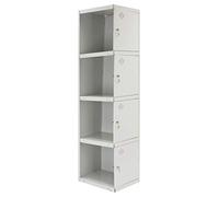 Simon Rack Taquillas Vestuario Metálicas, 4 Puertas, MÓDULO Adicional, Incluye Llave, 1800x300x500 mm, Gris - Simonlocker