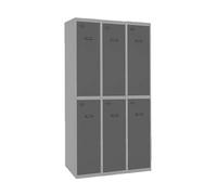 Simon Rack Taquillas Vestuario Metalicas, 6 Puerta, Incluye Llave, 1800x900x500 mm, Gris/Antracita - Simonlocker