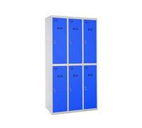 Simon Rack Taquillas Vestuario Metalicas, 6 Puerta, Incluye Llave, 1800x900x500 mm, Gris/Azul - Simonlocker