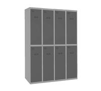 Simon Rack Taquillas Vestuario Metalicas, 8 Puerta, Incluye Llave, 1800x1200x500 mm, Gris/Antracita - Simonlocker