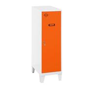 Simon Rack Taquillas Vestuario Pequeña, 1015x300x500 mm, Amario Metalico Pequeño, Incluye Llave, Blanco/Naranja - Simonlocker
