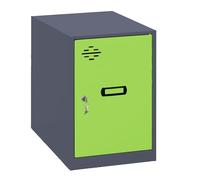 Simon Rack Taquillas Vestuario Pequeña, 475x300x500 mm, Amario Metalico Pequeño, Incluye Llave, Antracita/Verde - Simonlocker