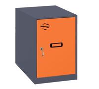 Simon Rack Taquillas Vestuario Pequeña, 475x300x500 mm, Amario Metalico Pequeño, Incluye Llave, Antracita/Naranja - Simonlocker