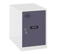 Simon Rack Taquillas Vestuario Pequeña, 475x300x500 mm, Amario Metalico Pequeño, Incluye Llave, Blanco/Antracita - Simonlocker