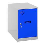 Simon Rack Taquillas Vestuario Pequeña, 475x300x500 mm, Amario Metalico Pequeño, Incluye Llave, Gris/Azul - Simonlocker