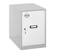 Simon Rack Taquillas Vestuario Pequeña, 475x300x500 mm, Amario Metalico Pequeño, Incluye Llave, Gris/Blanco - Simonlocker