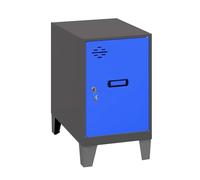 Simon Rack Taquillas Vestuario Pequeña, 575x300x500 mm, Amario Metalico Pequeño, Incluye Llave, Antracita/Azul - Simonlocker