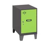 Simon Rack Taquillas Vestuario Pequeña, 575x300x500 mm, Amario Metalico Pequeño, Incluye Llave, Antracita/Verde - Simonlocker