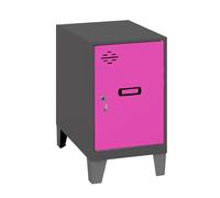 Simon Rack Taquillas Vestuario Pequeña, 575x300x500 mm, Amario Metalico Pequeño, Incluye Llave, Antracita/Rosa - Simonlocker