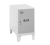 Simon Rack Taquillas Vestuario Pequeña, 575x300x500 mm, Amario Metalico Pequeño, Incluye Llave, Blanco/Gris - Simonlocker