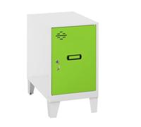 Simon Rack Taquillas Vestuario Pequeña, 575x300x500 mm, Amario Metalico Pequeño, Incluye Llave, Blanco/Verde - Simonlocker