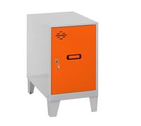 Simon Rack Taquillas Vestuario Pequeña, 575x300x500 mm, Amario Metalico Pequeño, Incluye Llave, Gris/Naranja - Simonlocker