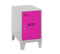 Simon Rack Taquillas Vestuario Pequeña, 575x300x500 mm, Amario Metalico Pequeño, Incluye Llave, Gris/Rosa - Simonlocker