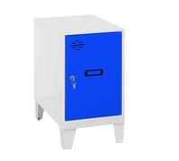 Simon Rack Taquillas Vestuario Pequeña, 575x400x500 mm, Amario Metalico Pequeño, Incluye Llave, Blanco/Azul - Simonlocker
