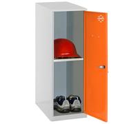 Simon Rack Taquillas Vestuario Pequeña, 915x300x500 mm, Amario Metalico Pequeño, Incluye Llave, Gris/Naranja - Simonlocker