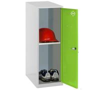 Simon Rack Taquillas Vestuario Pequeña, 915x300x500 mm, Amario Metalico Pequeño, Incluye Llave, Gris/Verde - Simonlocker