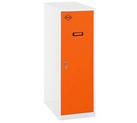 Simon Rack Taquillas Vestuario Pequeña, 915x400x500 mm, Amario Metalico Pequeño, Incluye Llave, Blanco/Naranja - Simonlocker